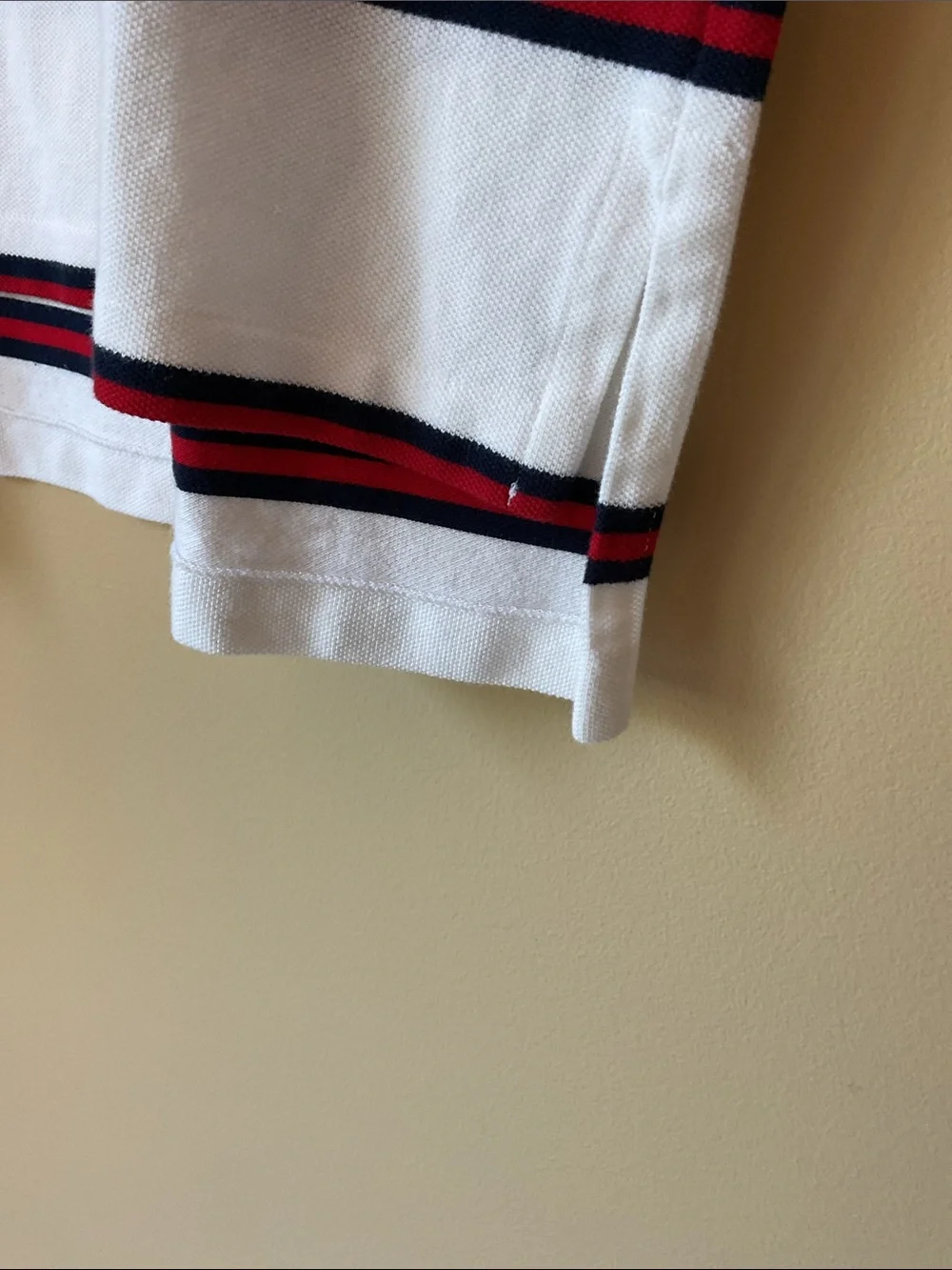 Polo by Ralph Lauren White Polo with Navy and Red Stripes
